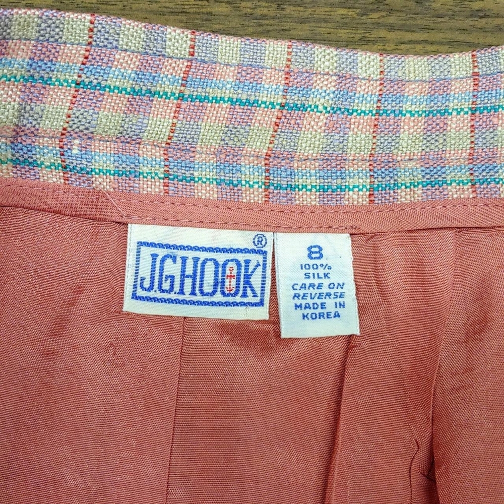 SOLD 80s A-line 100% silk vintage skirt - Picture 6 of 7